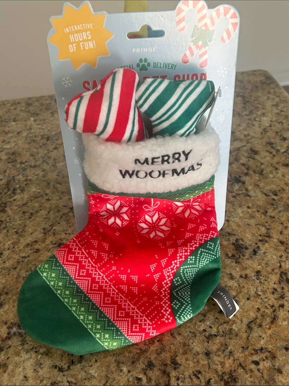 NWT Fringe Merry Woofmas dog toy